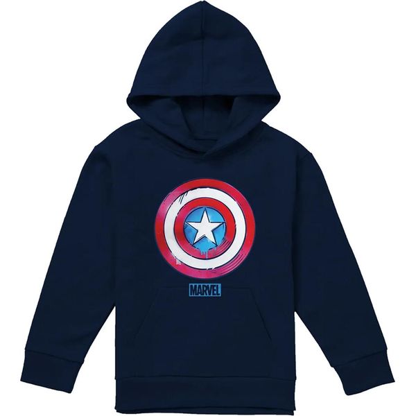 Capitan America - Felpa Con Cappuccio Per Bambini, Pullover TV22708 (116) (Navy)-image