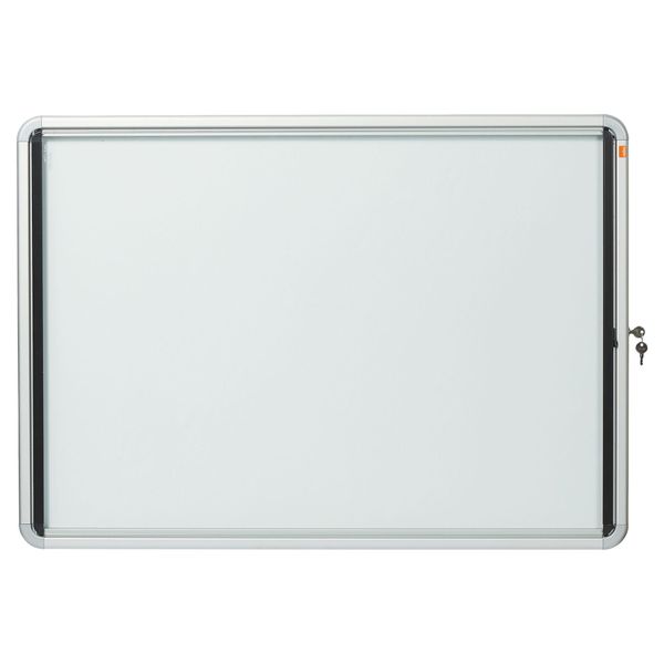 Nobo Glazed Case Internal Bacheca Per Appunti Interno Bianco Alluminio-image