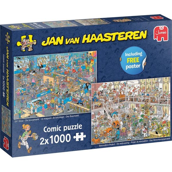 Jumbo Games 1110100325 Jan Van Haasteren - Il Negozio Di Bricolage E Il Progetto Di Ristrutturazione - Puzzle Da 2X1000 Pezzi-image