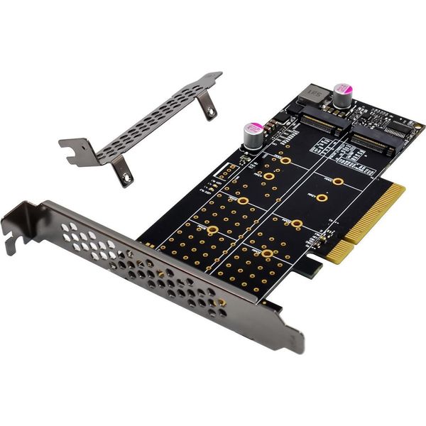 Inline Pcie Karte Zu 2X Intern Nvme M.2 Key M Bifurcation X8 (76660N)-image