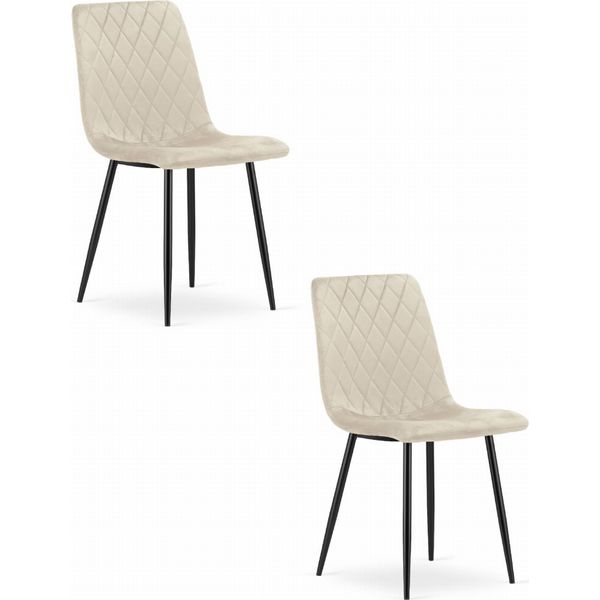 Valora Turin Sedia Beige Velvet X2 - Elegante Coppia Di Sedie Beige-image