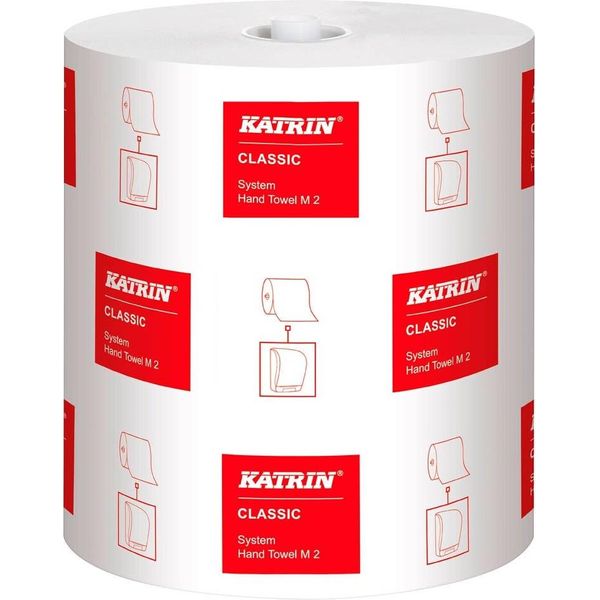 Katrin® 460102 Asciugamano Classico In Rotolo - 2 Veli, Bianco, 6 Rotoli Da 160 M Ciascuno-image