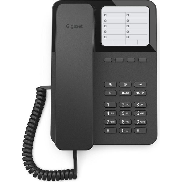 Gigaset Desk 400, Telefono Analogico, Telefono Con Filo, 10 Voci, Nero-image