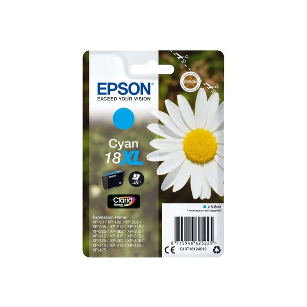 Original Epson Expression Home XP-212 (C13T18124012 / 18XL) Druckerpatrone Cyan-image