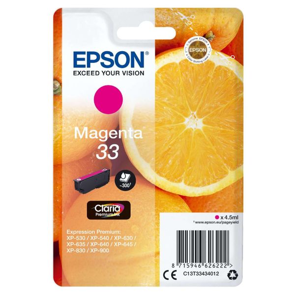 Original Epson Expression Premium XP-540 (C13T33434012 / 33) Druckerpatrone Magenta-image