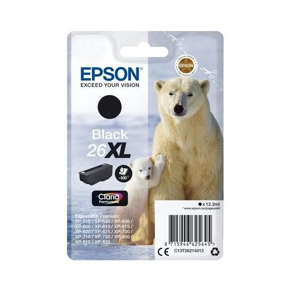 Original Epson Expression Premium XP-620 (C13T26214012 / 26XL) Druckerpatrone Schwarz-image