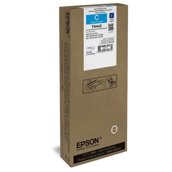 Original Epson Workforce Pro WF-C 5790 Dwf (C13T944240 / T9442) Druckerpatrone Cyan-image