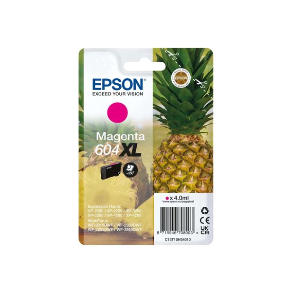 Original Epson Workforce WF-2910 Dwf (C13T10H34010 / 604XL) Druckerpatrone Magenta-image