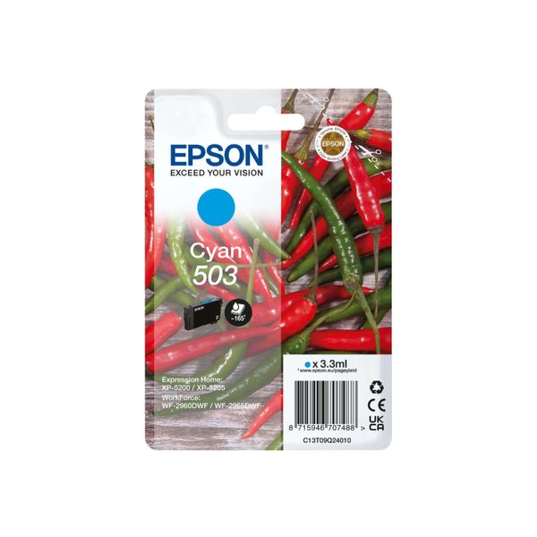 Original Epson Expression Home XP-5200 (C13T09Q24010 / 503) Druckerpatrone Cyan-image