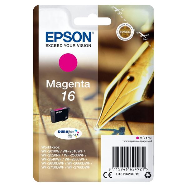 Original Epson Workforce WF-2010 W (C13T16234012 / 16) Druckerpatrone Magenta-image