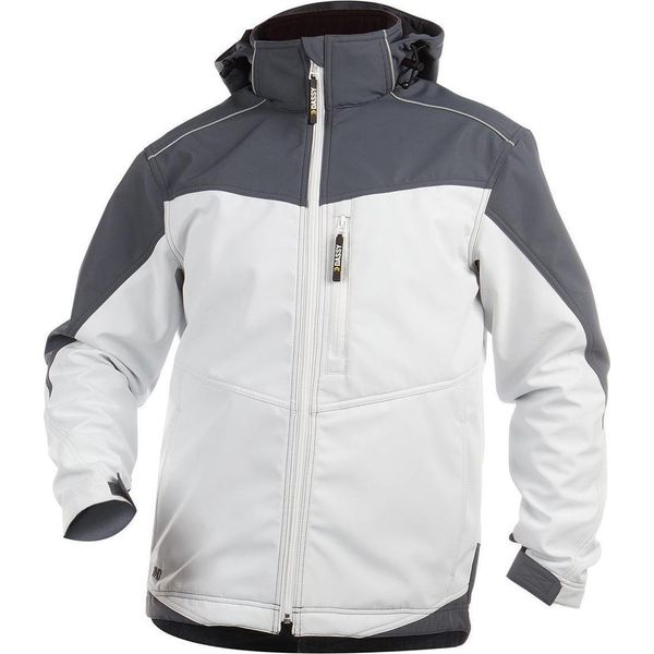 Dassy® Jakarta Giacca Softshell Bicolore White/Cement Grey Taglia L Lunghezza: Standard-image