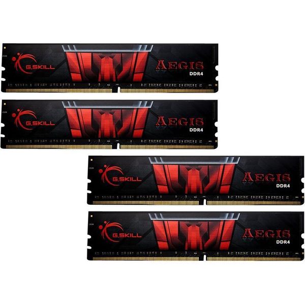 G.Skill Aegis - DDR4 - 64 Gb: 4 X 16 Gb - Dimm 288-PIN - 3200 Mhz / PC4-25600 - CL16 - 1,35 V - Non Bufferizzato - Non Ecc (F4-3200C16Q-64GIS)-image