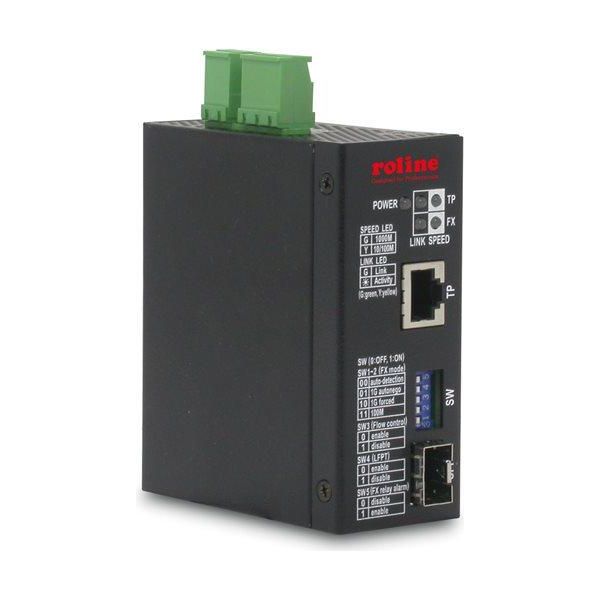 Convertitore Industriale Roline - Convertitore Multimediale - 10Base-T, 100Base-Tx, 1000Base-T, 1000Base-X, 100Base-X - RJ-45 / Sfp (-image