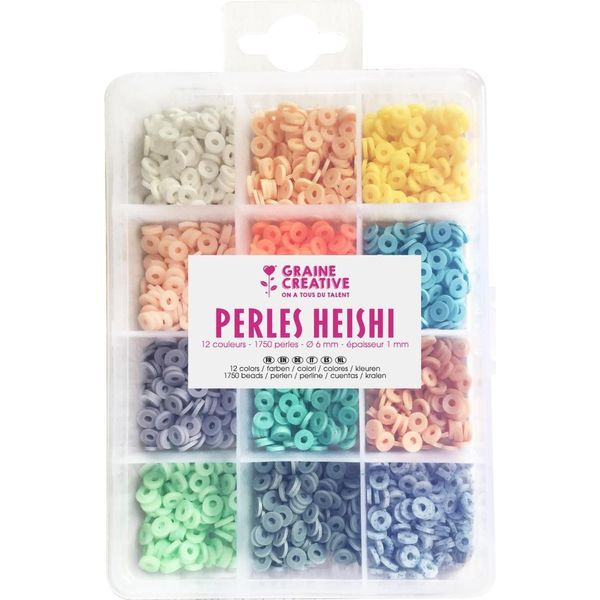 Set Di Perline Creative Graine Heishi Pastel 6 Mm 1750 Pezzi Creazione Di Gioielli-image