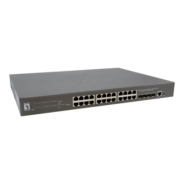 Levelone GTP-2871 - Switch - L3 Lite - Gestito - 24 X 10/100/1000 (Poe+) + 4 X 10 Gigabit Sfp+ - Desktop, Montabile A Rack-image