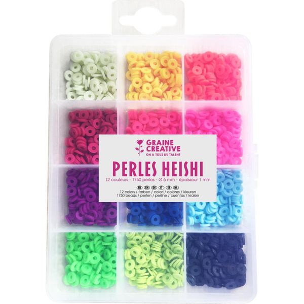 Graine Creative Set Di Perline Heishi 6 Mm Neon 1750 Pezzi Creazione Di Gioielli-image