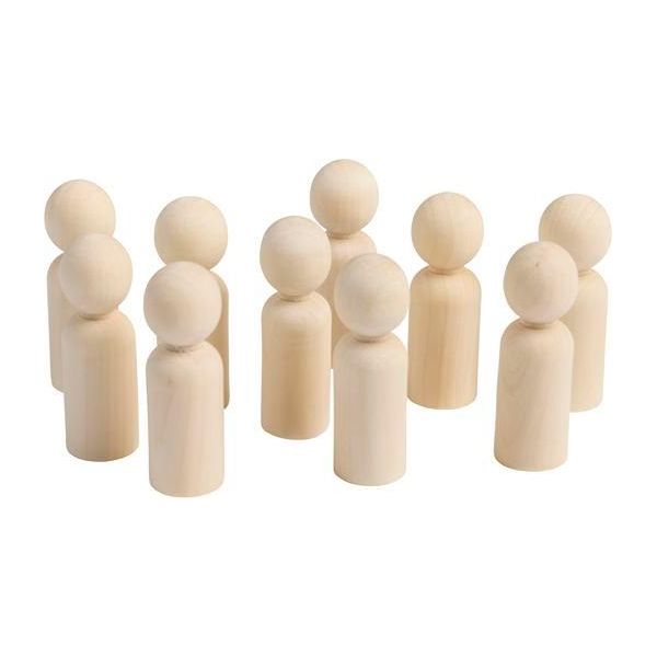 Eduplay 370126 Persone E Animali In Legno, Grande Ø 2,8 X 9 Cm (Confezione Da 10)-image