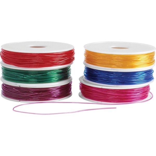 Colorations - Cordone Di Perline Estensibile Colorato 6 Bobine, 55 Mtr.-image