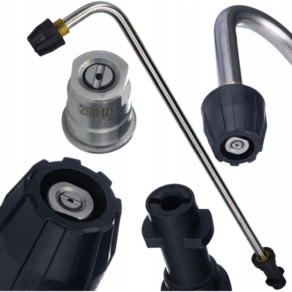 Rosfix Lancia Angolata A 90 Gradi, Ugello A Getto Piatto Da 80 Cm, Filettatura M18, 160 Bar, 15 L/Min | Ricambio Per Idropulitrici KäRcher K2 – K7-image