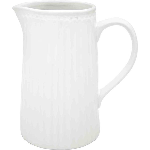 Greengate Caraffa Alice Bianco Caraffa Da 1 Litro Stoviglie Per Tutti I Giorni Caraffa Per Succhi Di Frutta Bianco-image
