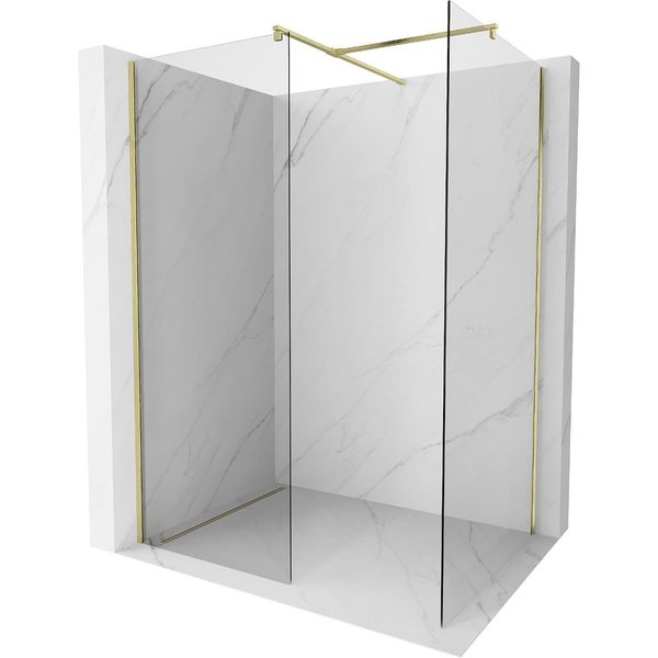 Mexen Kioto Pannello Doccia Walk-In 155 X 100 Cm, Trasparente, Oro Spazzolato - 800-155-202-55-00-100-image