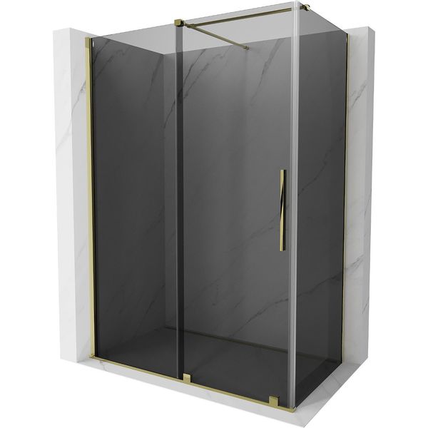 Mexen Velar Cabina Doccia Scorrevole 160 X 100 Cm, Grafite, Oro - 871-160-100-41-50-image