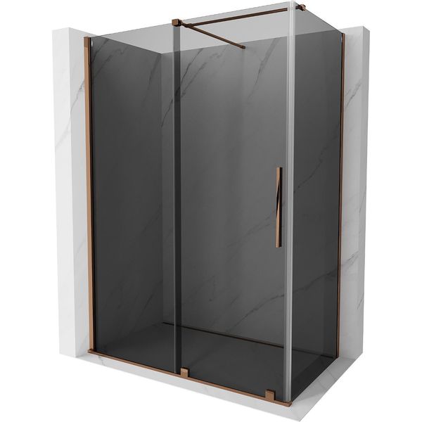 Mexen Velar Cabina Doccia Scorrevole 140 X 85 Cm, Grafite, Oro Rosa - 871-140-085-41-60-image