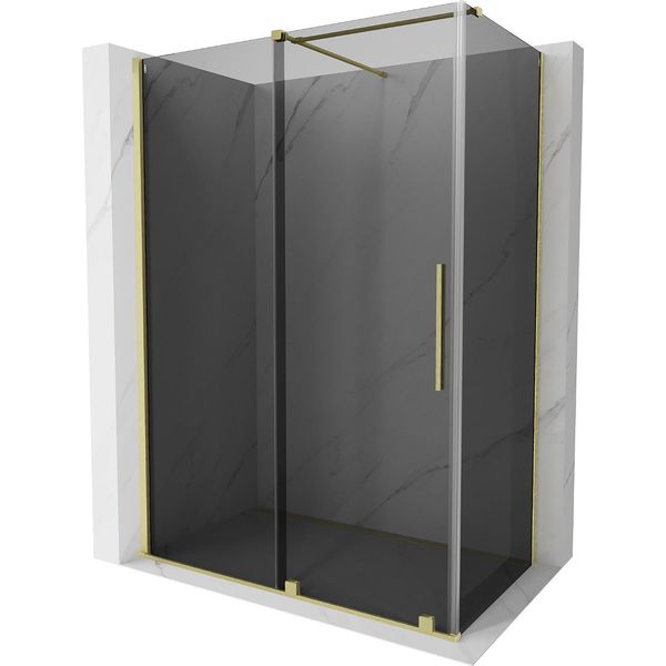 Mexen Velar Cabina Doccia Scorrevole 150 X 75 Cm, Grafite, Oro Spazzolato - 871-150-075-41-55-image