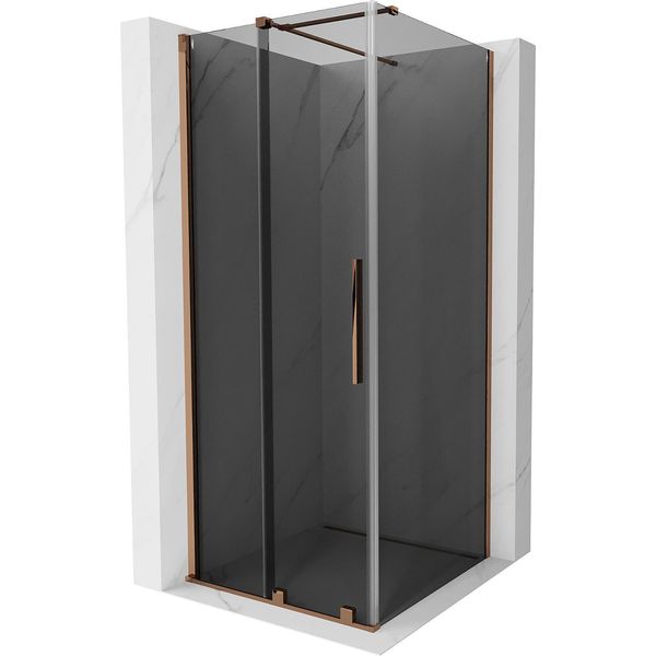 Mexen Velar Cabina Doccia Scorrevole 120 X 120 Cm, Grafite, Oro Rosa - 871-120-120-41-60-image