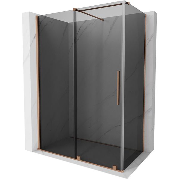 Mexen Velar Cabina Doccia Scorrevole 160 X 70 Cm, Grafite, Rame Spazzolato - 871-160-070-41-65-image
