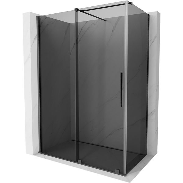 Mexen Velar Cabina Doccia Scorrevole 140 X 85 Cm, Grafite, Grigio Canna Di Fucile Spazzolato - 871-140-085-41-66-image