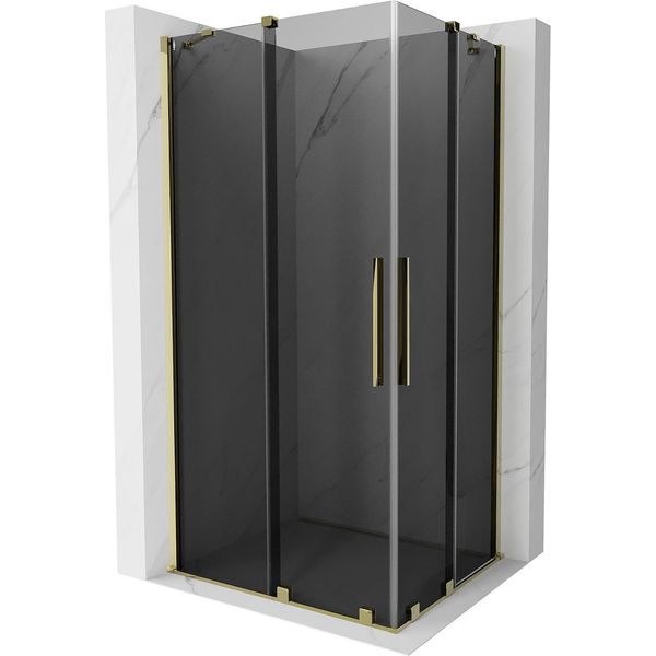 Mexen Velar Duo Cabina Doccia Scorrevole 90 X 80 Cm, Grafite, Oro - 871-090-080-42-50-image