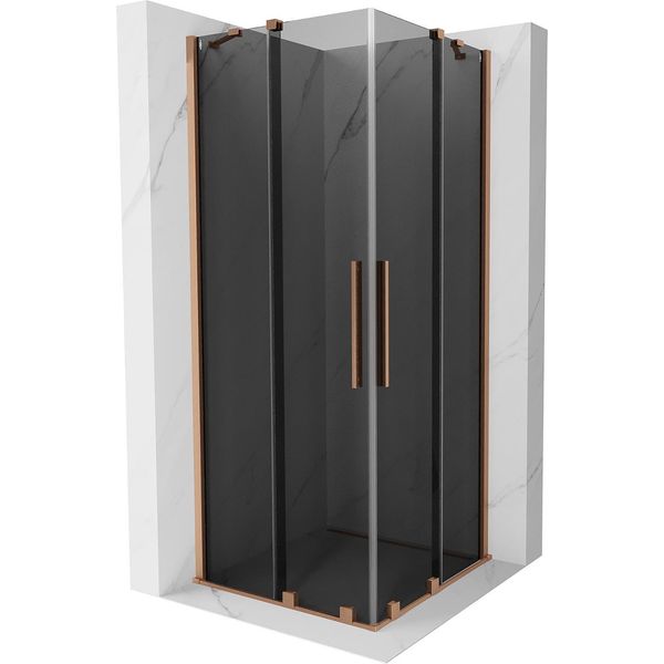 Mexen Velar Duo Cabina Doccia Scorrevole 80 X 80 Cm, Grafite, Rame Spazzolato - 871-080-080-42-65-image