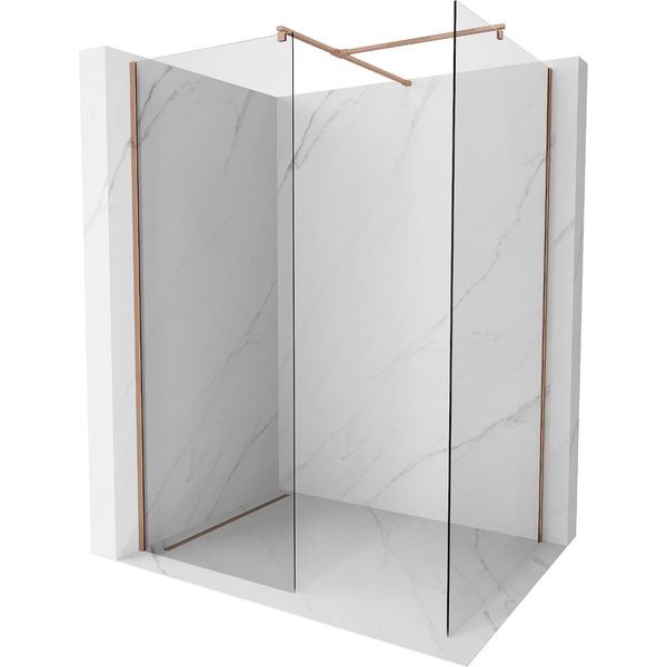 Mexen Kioto Parete Doccia Walk-In 140 X 115 Cm, Trasparente, Oro Rosa - 800-140-202-60-00-115-image