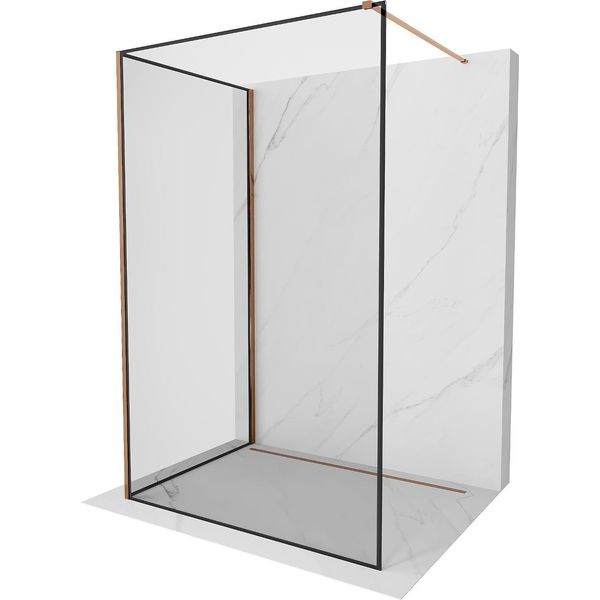 Mexen Kioto Parete Doccia Walk-In 120 X 80 Cm, Cornice Nera, Oro Rosa - 800-120-212-60-70-080-image