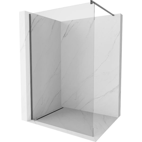Mexen Kioto Parete Doccia Walk-In 180 X 200 Cm, Trasparente 8 Mm, Grigio Canna Spazzolato - 800-180-101-66-00-image