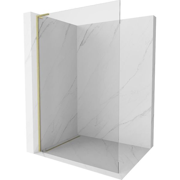 Mexen Kioto L Parete Doccia Walk-In 70 X 200 Cm, Trasparente, Oro Spazzolato - 800-070-103-55-00-image