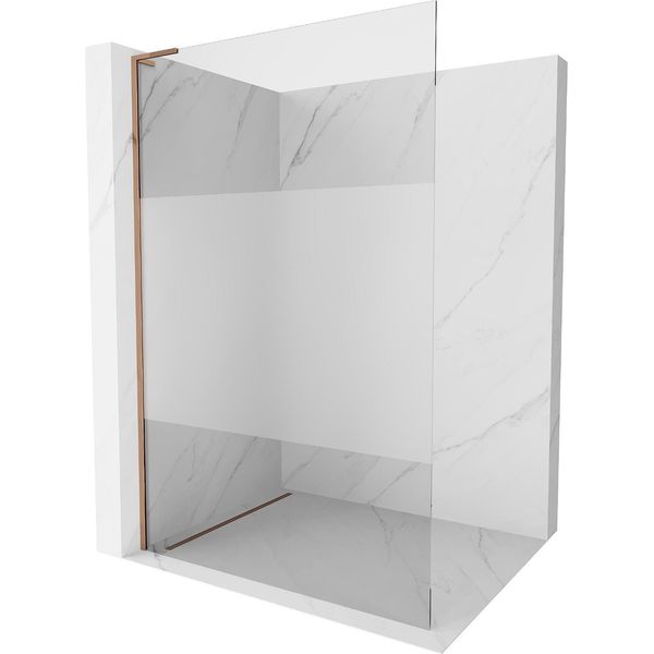 Mexen Kioto L Parete Doccia Walk-In 90 X 200 Cm, Trasparente/Brina, Oro Rosa - 800-090-103-60-35-image
