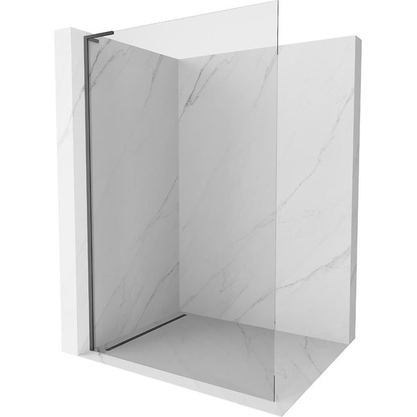 Mexen Kioto L Parete Doccia Walk-In 115 X 200 Cm, Trasparente, Metallo Canna Di Fucile - 800-115-103-95-00-image