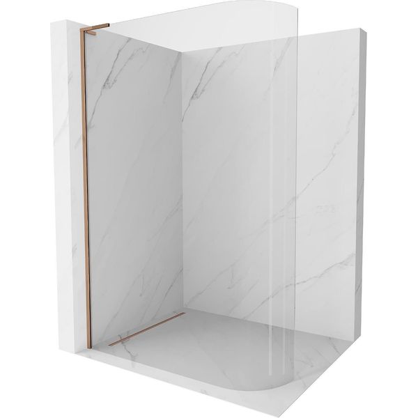 Mexen Kioto-R L Parete Doccia Arrotondata Walk-In 120 X 200 Cm, Trasparente, Oro Rosa - 800-120-103-60-06-image