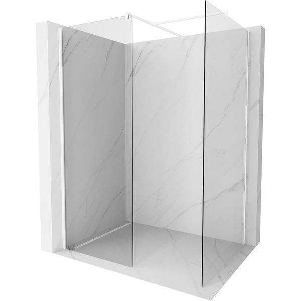 Mexen Kioto Pannello Doccia Walk-In 130 X 85 Cm, Trasparente, Bianco - 800-130-202-20-00-085-image
