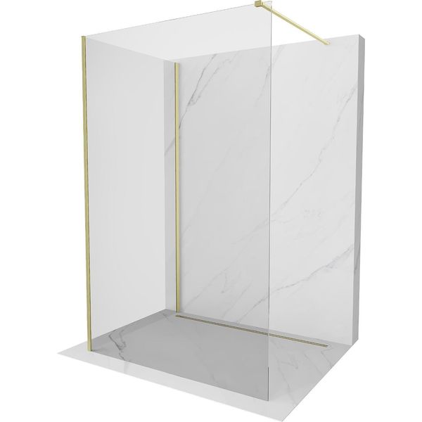 Mexen Kioto Parete Doccia Walk-In 95 X 90 Cm, Trasparente, Oro Spazzolato - 800-095-212-55-00-090-image