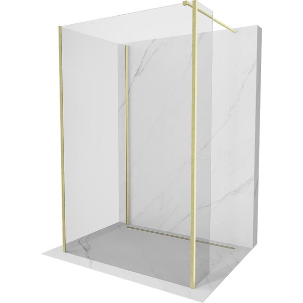 Mexen Kioto Parete Doccia Walk-In 105 X 100 X 40 Cm, Trasparente, Oro Spazzolato - 800-105-100-221-55-00-040-image