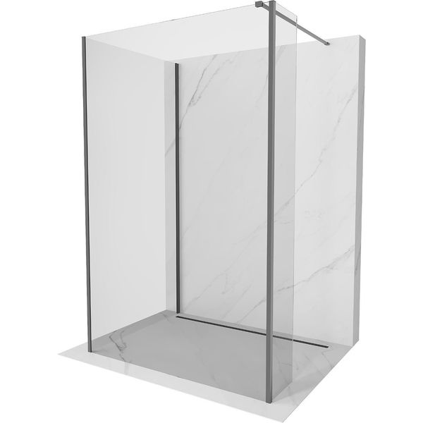 Mexen Kioto Parete Doccia Walk-In 140 X 115 X 30 Cm, Trasparente, Gun Metal - 800-140-115-221-95-00-030-image