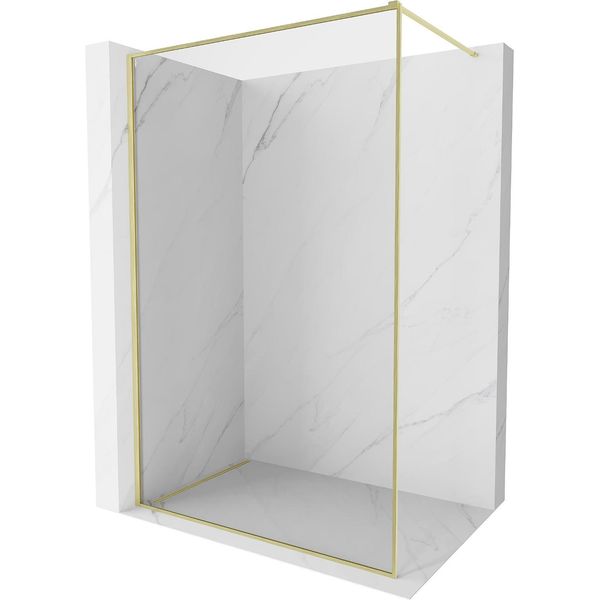 Mexen Kioto-F Pannello Doccia Walk-In Con Cornice 120 X 202 Cm, Trasparente 8 Mm, Oro Spazzolato - 800-120-104-55-00-image