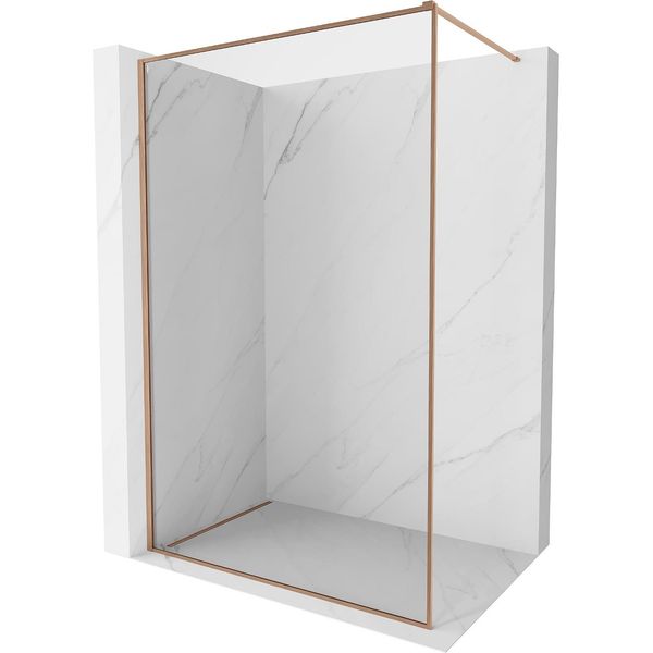 Mexen Kioto-Xf Parete Doccia Walk-In Con Cornice 50 X 202 Cm, Trasparente 10 Mm, Rame Spazzolato - 800-050-104-65-00-X-image