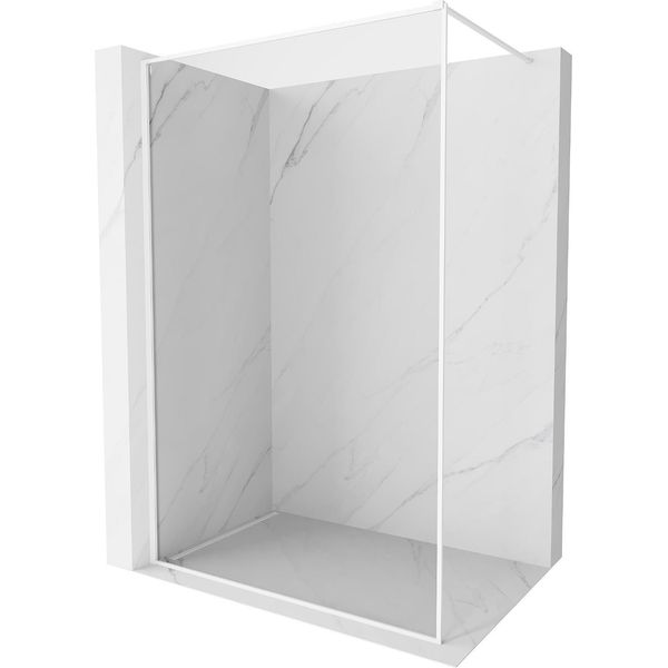 Mexen Kioto-Xf Parete Doccia Walk-In Con Cornice 80 X 202 Cm, Trasparente 10 Mm, Bianco - 800-080-104-20-00-X-image