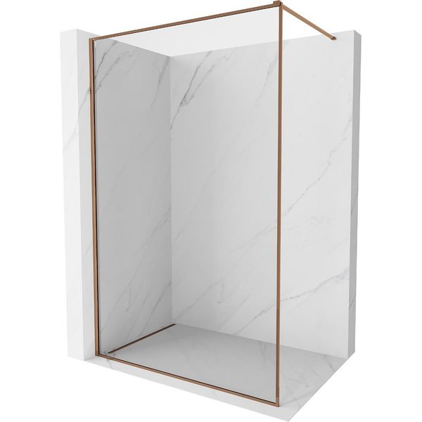 Mexen Kioto-F Parete Doccia Walk-In Con Cornice 120 X 202 Cm, Trasparente 8 Mm, Oro Rosa - 800-120-104-60-00-image