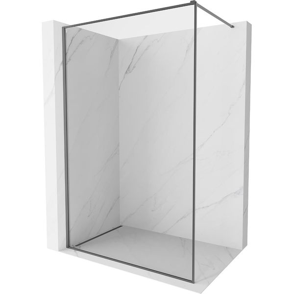 Mexen Kioto-F Parete Doccia Walk-In Con Cornice 130 X 202 Cm, Trasparente 8 Mm, Gun Metal - 800-130-104-95-00-image