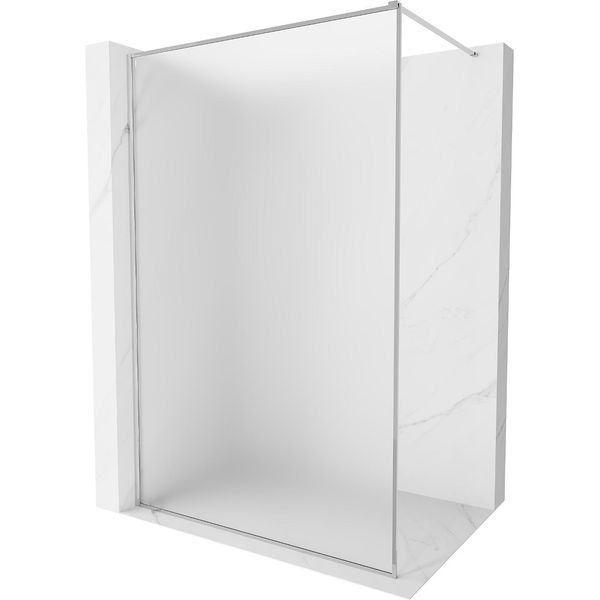 Mexen Kioto-Xf Parete Doccia Walk-In Con Cornice 60 X 202 Cm, Smerigliato 10 Mm, Cromo - 800-060-104-01-30-X-image
